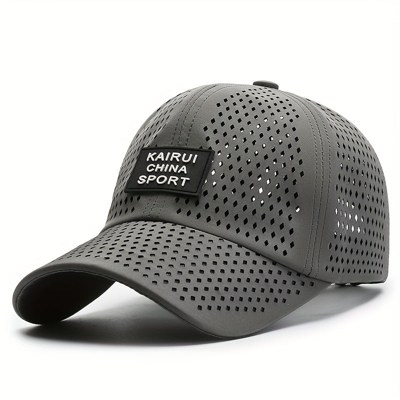 Rhombus Perforated Quick Drying Baseball Cap Outdoor Sports Sun Protection Hat