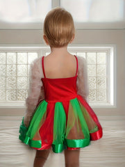 Girls Sweet Splicing Tutu Skirt For Dance Performance