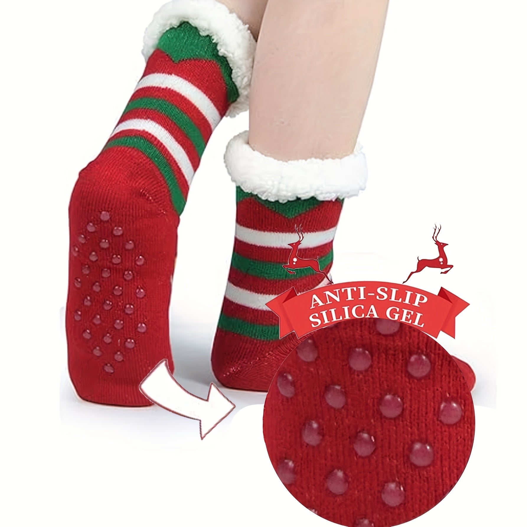 Warm Fuzzy Gripper Slipper Socks Cozy Sleep Winter Socks