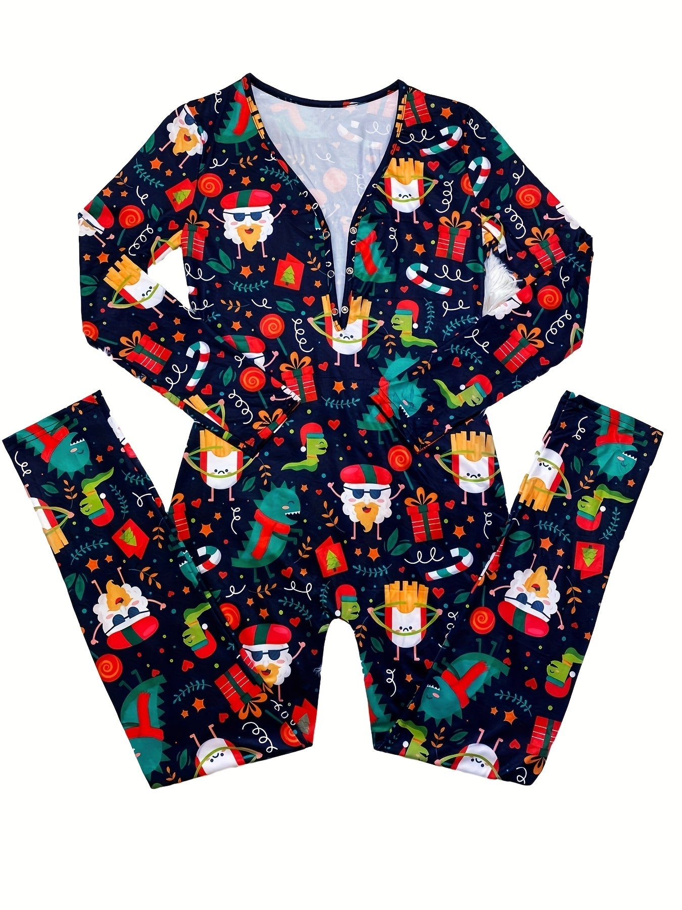 Christmas Print Lounge Jumpsuit Women's Loungewear