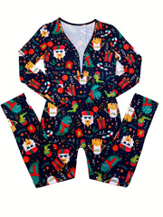 Christmas Print Lounge Jumpsuit Women's Loungewear