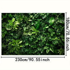 Green Plant Leaves Photography Backdrop for Nature Themed Decorations