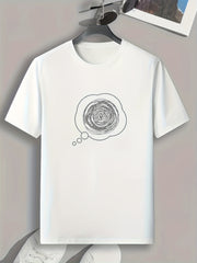 Scrawl Print Men's Graphic T-shirt for Summer