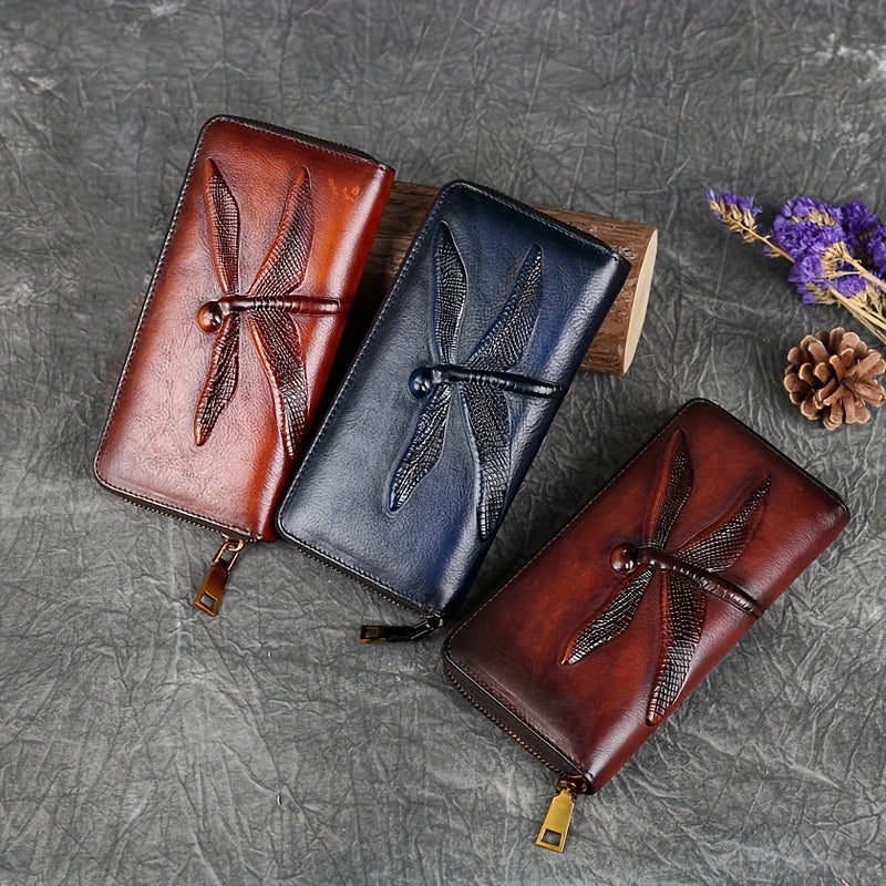 Vintage Style Leather Women's Wallet Large Capacity Clutch