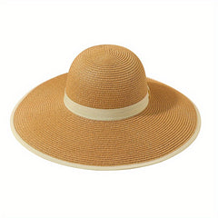 Floppy Straw Sun Hat Wide Brim Breathable Beach Hat