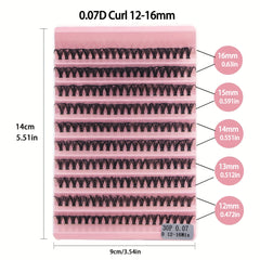 DIY Lash Extension Kit 200pcs Individual Lashes Cluster D Curling