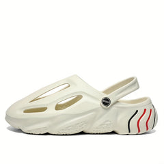 Curve Print Garden Clogs Lightweight Hollow Out Sandals