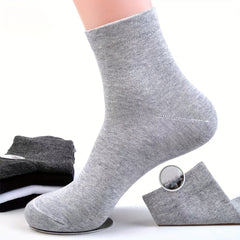 5Pairs Men's Cotton Anti Odor Crew Socks