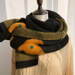 Bear Pattern Thicken Scarf Warm Knitted Scarf Winter