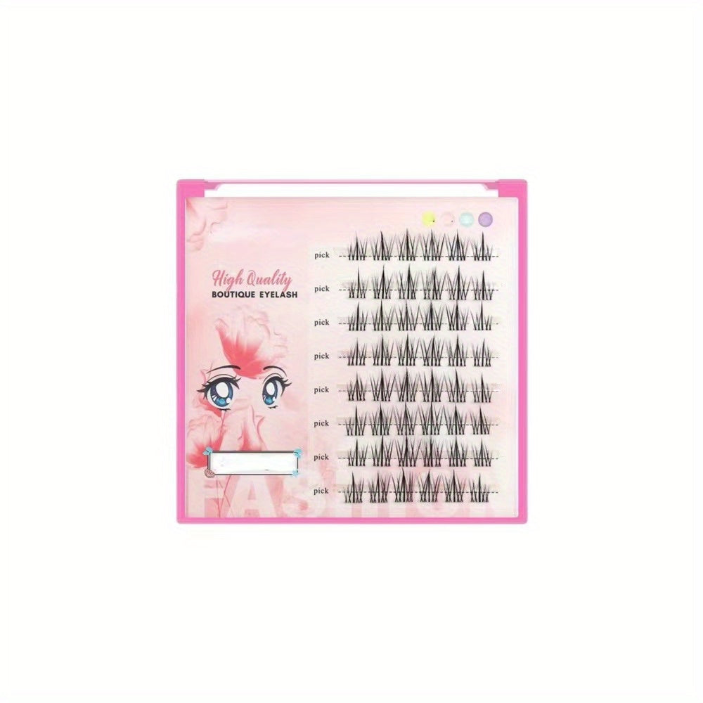 Natural Sunflower Cluster Lashes, Long Lasting, 8 Rows