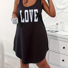 Casual Crew Neck Tank NightDress for Women