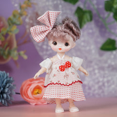 Adorable Pink Doll for Girls with Removable Clothes PVC Material