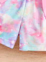 Girls Unicorn Graphic T-Shirt & Shorts Set for Summer