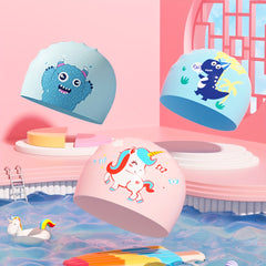 Kids Swimming Cap Silicone Cartoon Hair Cap Boys Girls Toddlers