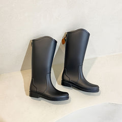 Women's Mid Calf Rain Boots Slip On Waterproof Shoes