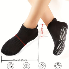 4 Pairs Non Slip Yoga Grip Socks for Women Barre Dance Anti Skid Socks