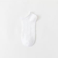 Pink Ankle Socks Floral Pattern Low Cut Women's Stockings