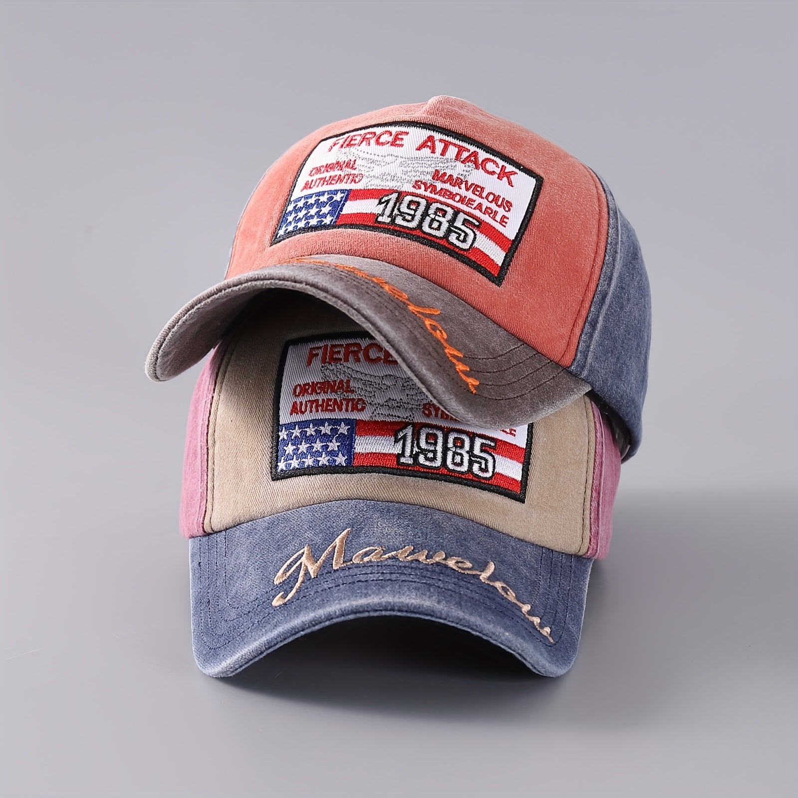 US Flag Embroidered Print Adjustable Baseball Cap for Outdoor Sport