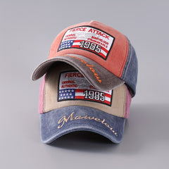 US Flag Embroidered Print Adjustable Baseball Cap for Outdoor Sport