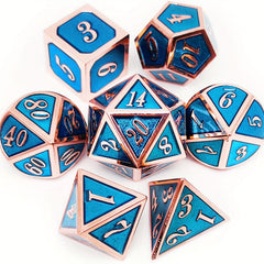 7pcs Emerald & Metal Dice Set - Durable & Stylish Solid Dice