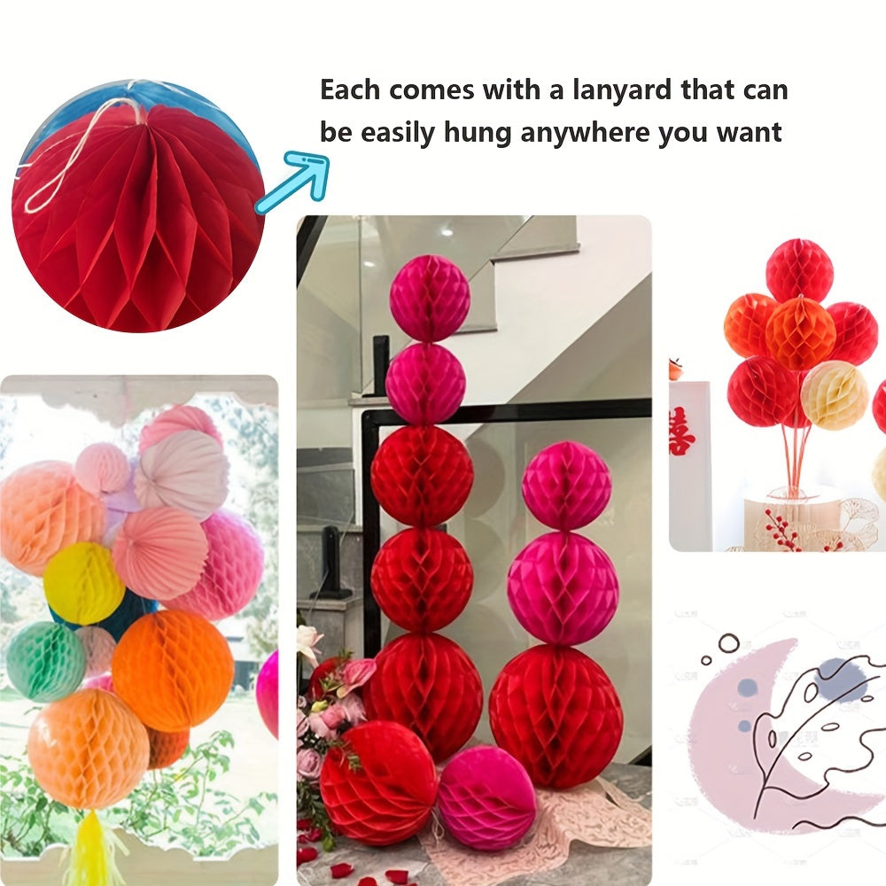 12pcs 15 Paper Honeycomb Ball Party Decorative Hanging Lantern Supplies