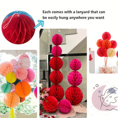 12pcs 15 Paper Honeycomb Ball Party Decorative Hanging Lantern Supplies