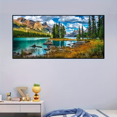 DIY Large Mountain Lake Full Round Drill Crystal Rhinestone Embroidery