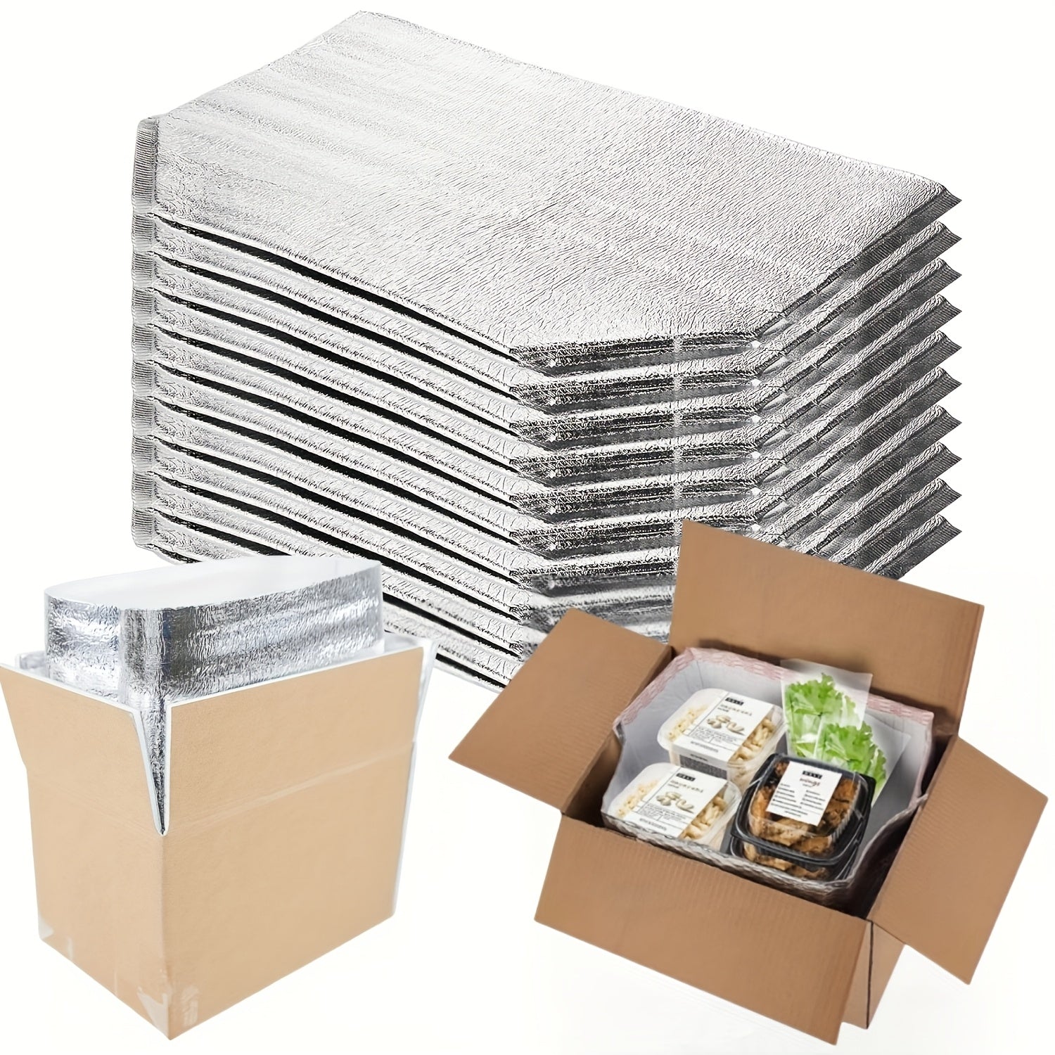 10pcs Waterproof Insulated Bags 34x23x33cm for Hot & Cold Items