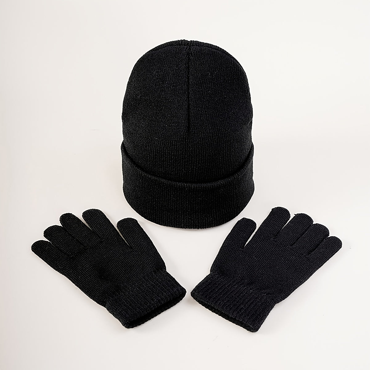 Men's Knitted Hat And Gloves Set