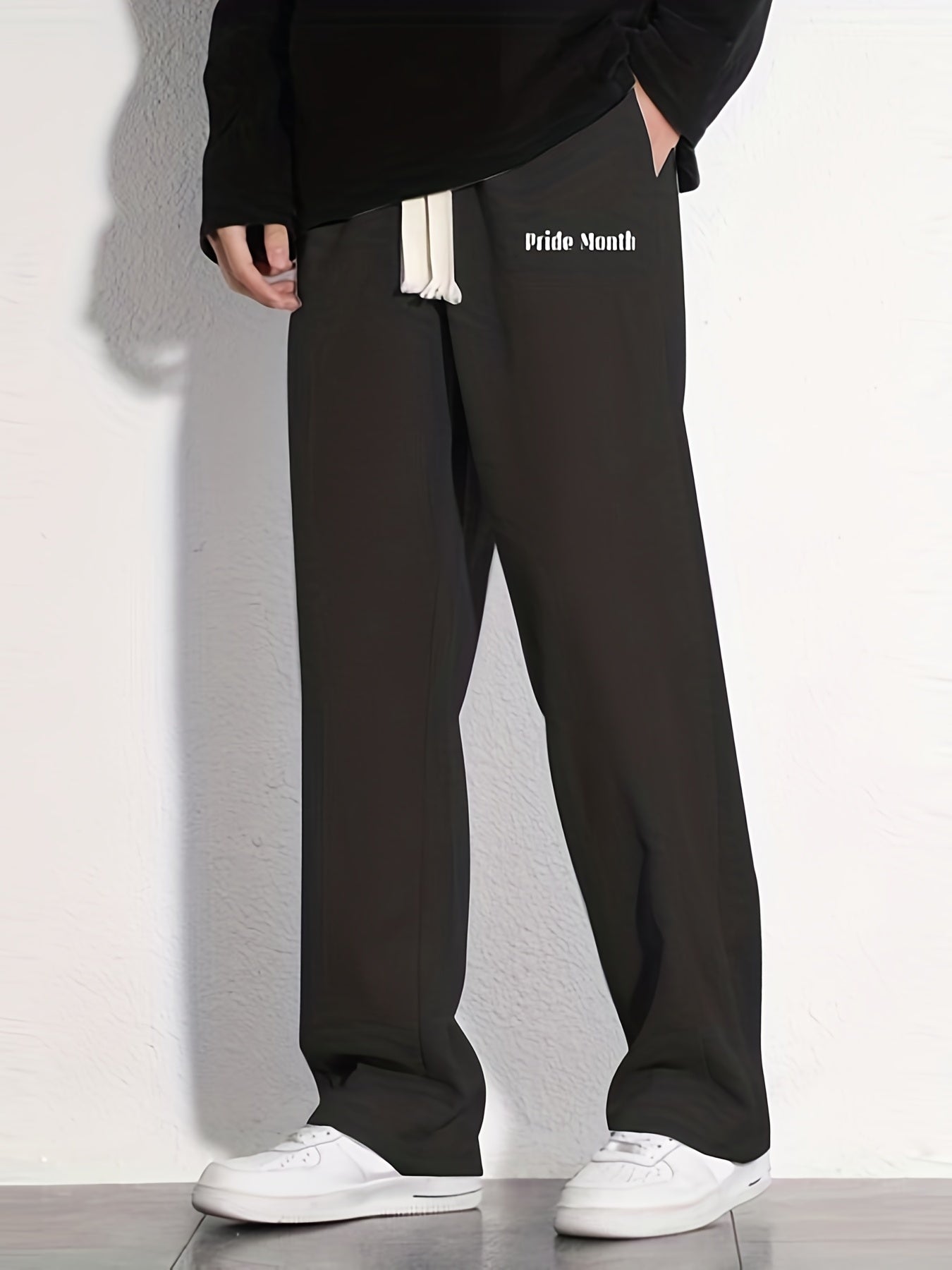Pride Month Letter Print Joggers Men's Casual Loose Fit Pants