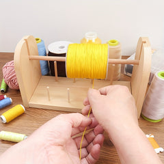 Wooden Yarn Storage Holder Knitting Thread Holder Stand Organizer Rack