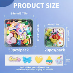 20/50pcs Cartoon 3D Soft Rubber Stickers Plastic Storage Box DIY Fridge Mobile