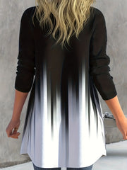 Women's Plus Ombre Long Sleeve Open Front Cardigan