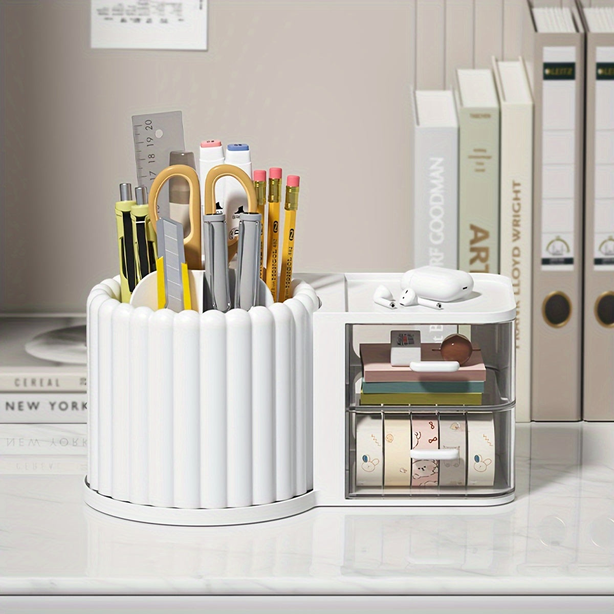 360 Degree Rotating Makeup Brush Storage Box