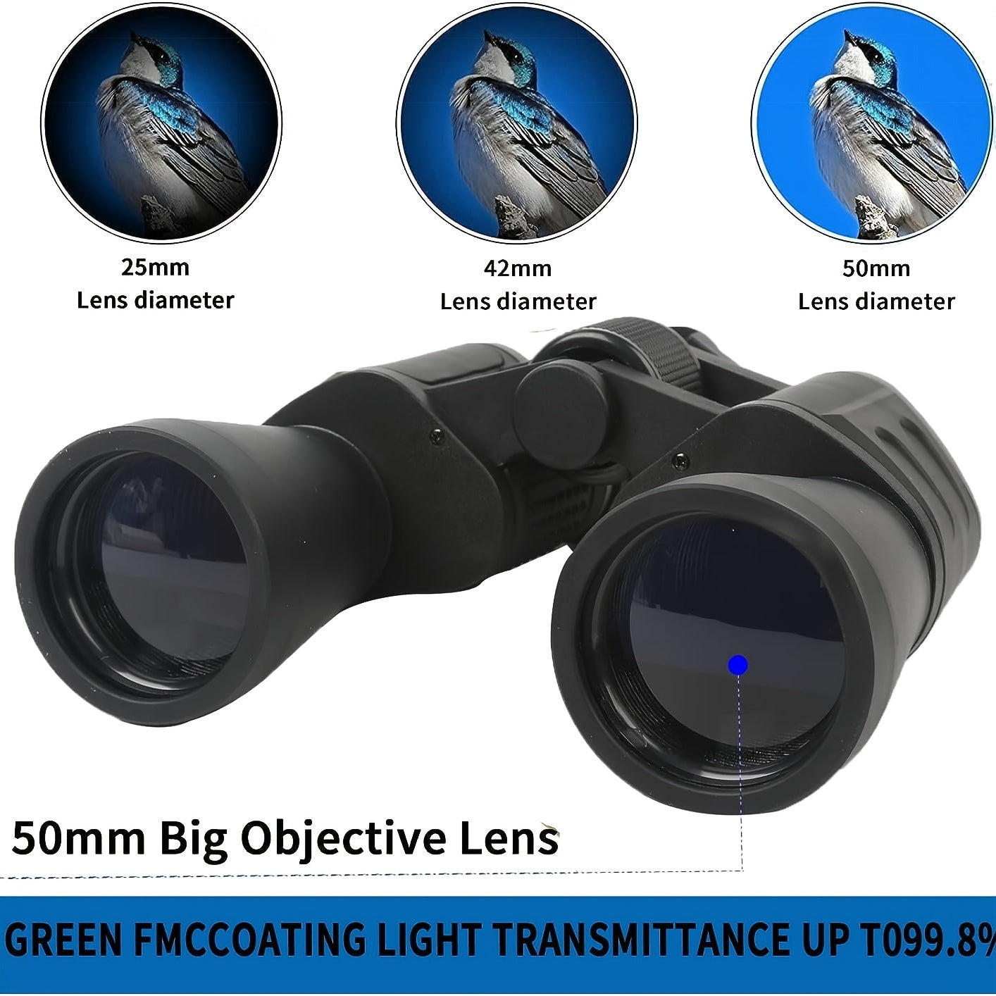 20x50 HD Binoculars Large View High Power for Bird Watching Outdoor