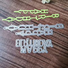 2pcs Happy Birthday Die Cutting DIY Scrapbooking Embossing Tools