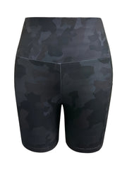Camouflage High Waist Yoga Shorts With Pocket
