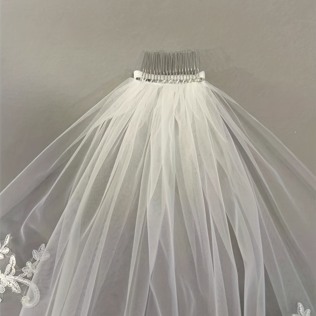 Ivory Lace Flower Wedding Veil Bridal Hair Accessories