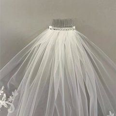 Ivory Lace Flower Wedding Veil Bridal Hair Accessories