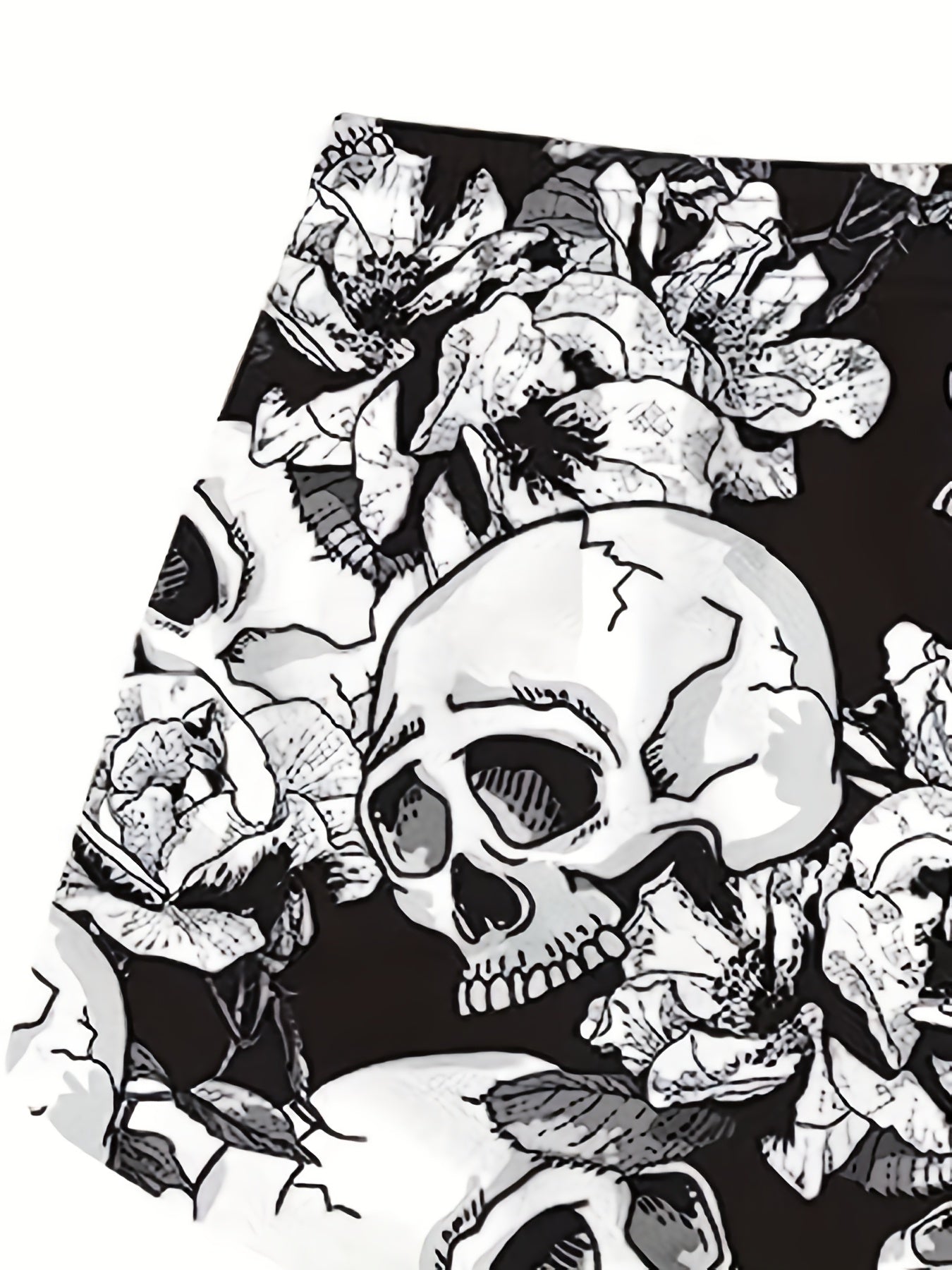 Gothic Skull Print Fitness Shorts