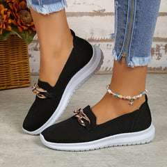 Women's Chain Decor Sneakers Slip On Outdoor Shoes