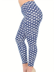 Star Print High Rise Leggings