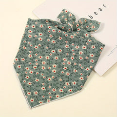 Floral Print Plain Bandana Solid Vintage Square Scarf Women Casual Neckerchief