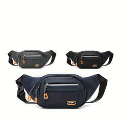 Solid Outdoor Sports Waist Bag Waterproof Nylon Single Shoulder Bag