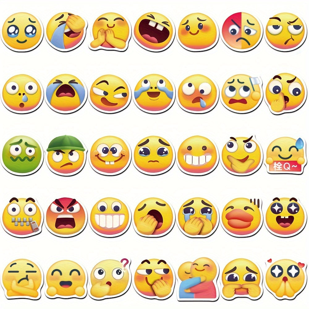 69pcs Yellow Face Expression Graffiti Stickers Waterproof for Luggage Laptop Dec