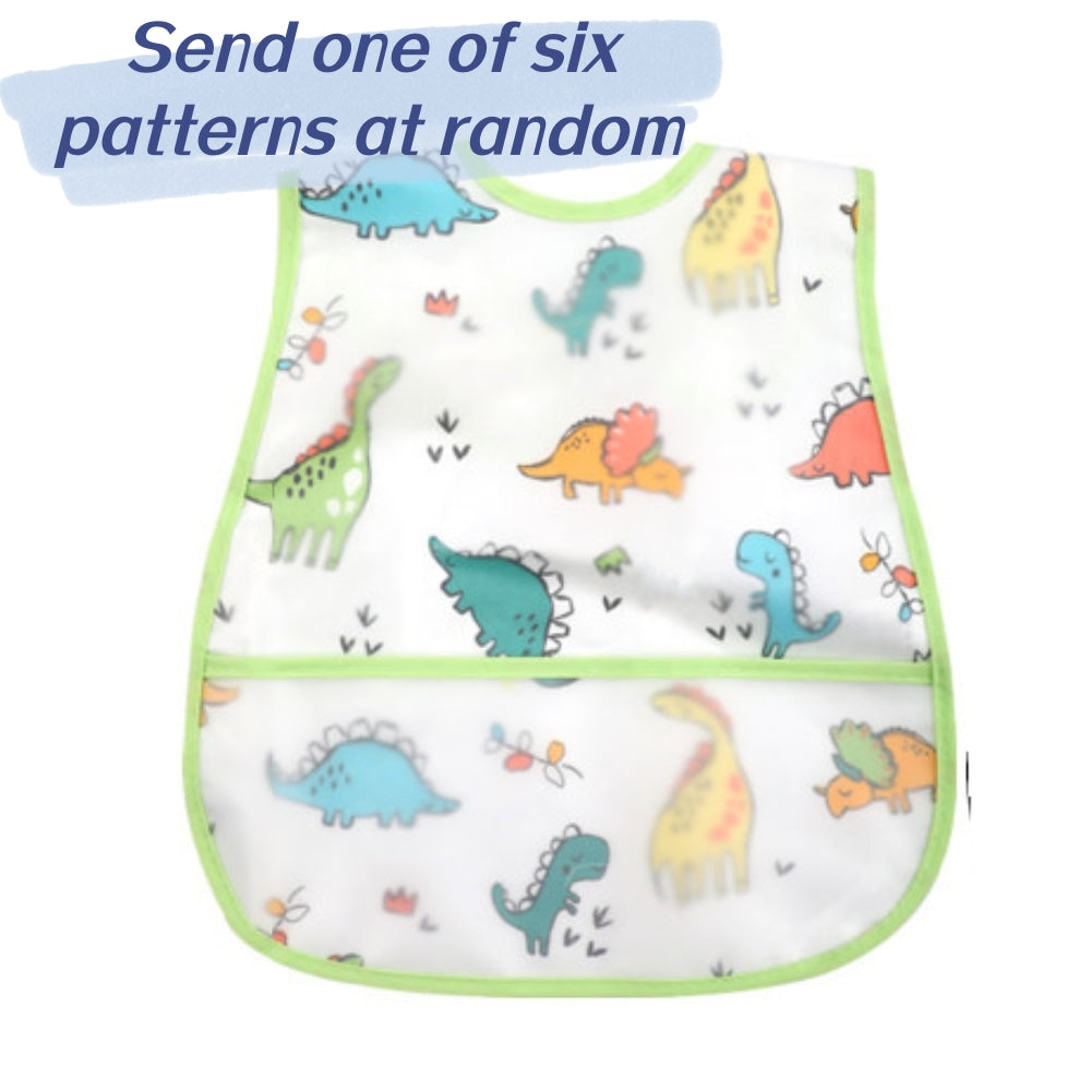 Waterproof Baby Bibs with Crumb Catcher Pocket