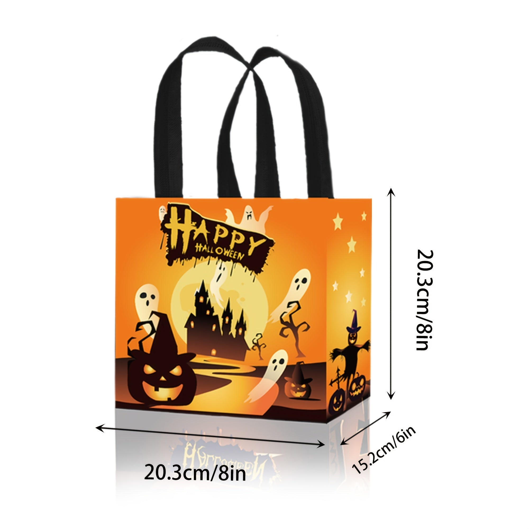 2pcs Halloween Non-Woven Tote Bags - Pumpkin Skull Tomb Bags