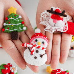 Needle Felting Kit Snowman Hairpin DIY Art Craft DIY Material Homemade Pendant