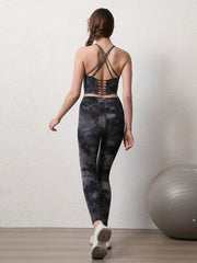 Tie Dye Quick Dry Yoga Leggings High Stretch Workout Pants Women's Activewear