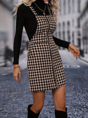 Plaid Zip Up Tank Dress Bodycon Tank Dress